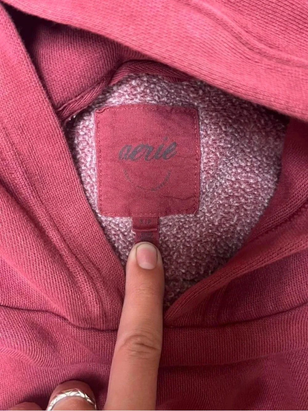Women's Cropped Aerie Hoodie in Burgundy - Picture 2 of 6